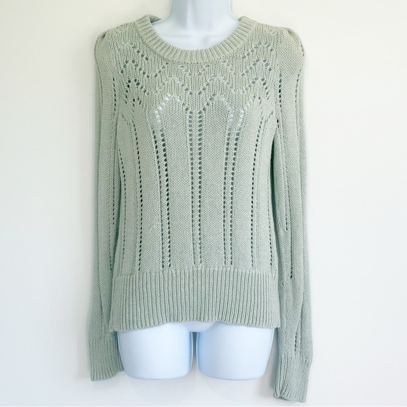 Madewell Sweaters - Madewell Knit Cotton Sweater Long Sleeve Light Green Womens Small